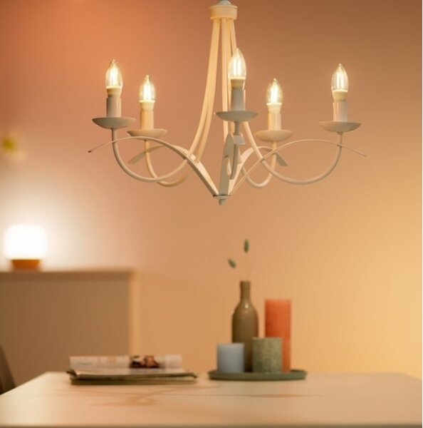 LED Stmívatelná žárovka C35 E14/4,9W/230V 2700-6500K CRI 90 Wi-Fi - WiZ