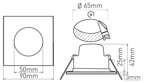 LED Koupelnové podhledové svítidlo BONO LED/5W/230V 3000K IP65 černá