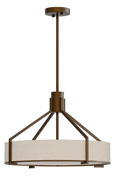Open Design OR85648- Lustr na tyči DORETTO 4xE27/15W/230V pr. 50 cm hnědá/béžová