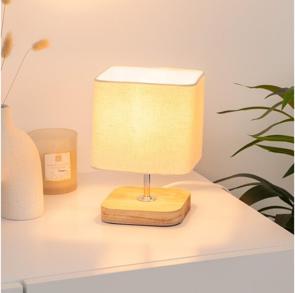 Atmosphera - Stolní lampa TOXEY 1xE14/25W/230V borovice/béžová