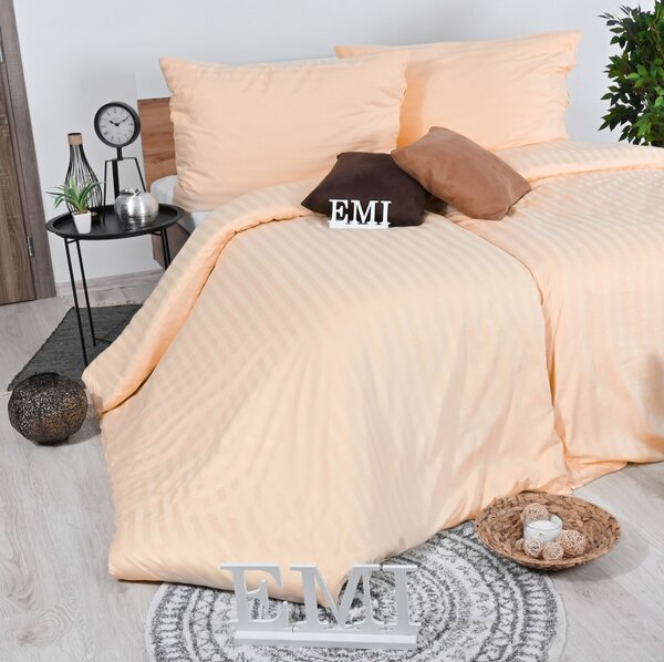 Povlečení damaškové broskvové EMI, Standardní set jednolůžko obsahuje 1x 140x200 + 1x 70x90