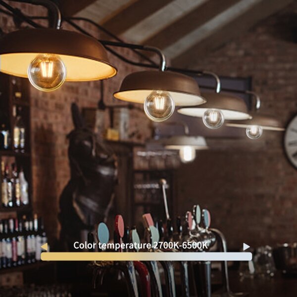 LED Stmívatelná žárovka FILAMENT G45 E14/4,5W/230V 2700-6500K Wi-Fi - Aigostar