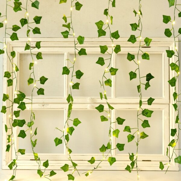 Aigostar - LED Solární řetěz 70xLED/4x1m IP65 teplá bílá ivy