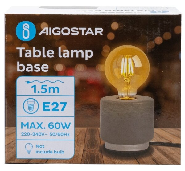 Aigostar - Stolní lampa 1xE27/60W/230V šedá