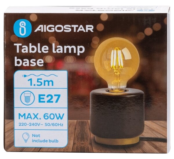 Aigostar - Stolní lampa 1xE27/60W/230V černá