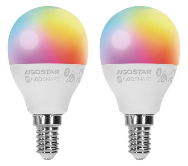SADA 2x LED RGBW Stmív. žárovka MESH Smart E14/6,5W/230V 2700-6500K - Aigostar