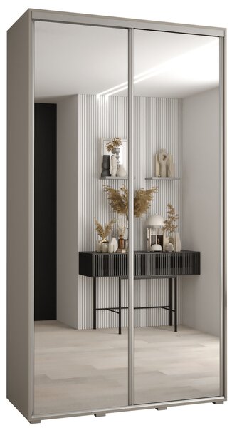 Šatní skříň INDIRA 2 - 130/60 cm, kašmír / stříbrná