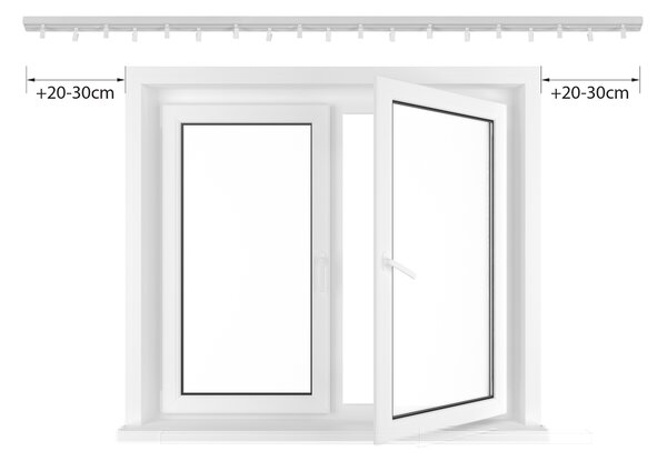 Dekodum Stropní kolejnice z PVC jednořadá bílá Délka: 120 cm, Typ přichycení: háčky