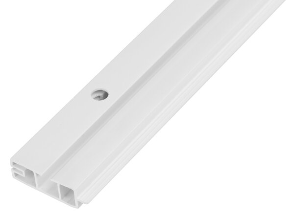 Dekodum Stropní kolejnice z PVC jednořadá bílá s krytem Délka: 150 cm, Typ přichycení: žabky