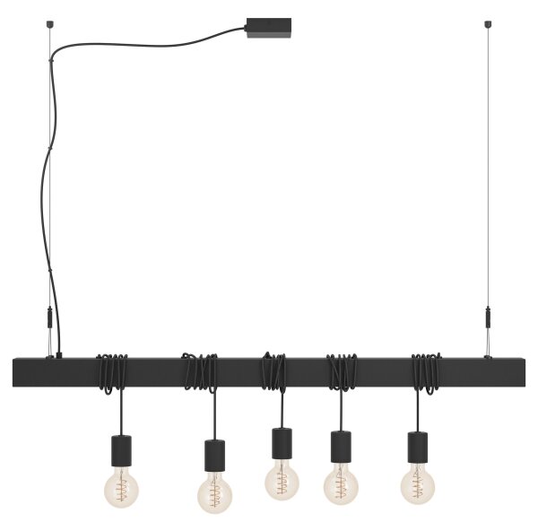 Eglo 39937 - Lustr na lanku TOWNSHEND-B 5xE27/40W/230V černá