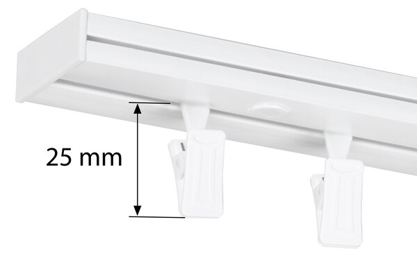 Dekodum Stropní kolejnice z PVC dvouřadá bílá Délka: 150 cm, Typ přichycení: žabky