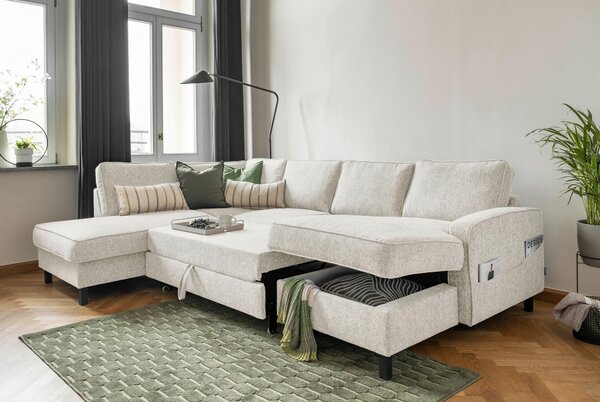 SEDACÍ SOUPRAVA, textil, béžová MID.YOU - Sedací soupravy, Online Only