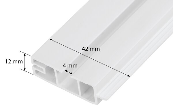 Dekodum Stropní kolejnice z PVC jednořadá bílá Délka: 120 cm, Typ přichycení: háčky