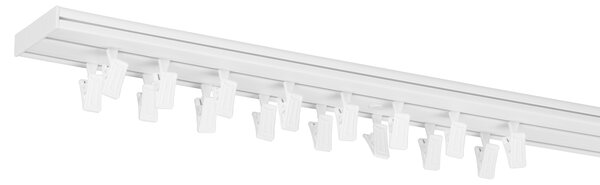 Dekodum Stropní kolejnice z PVC dvouřadá bílá Délka: 150 cm, Typ přichycení: žabky