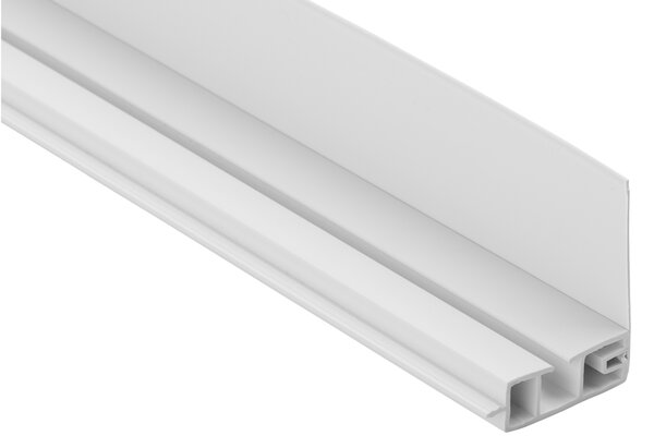 Dekodum Stropní kolejnice z PVC jednořadá bílá s krytem Délka: 150 cm, Typ přichycení: žabky