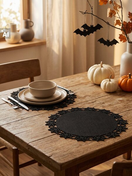 Sinsay - Prostírání na stůl s halloweenským motivem 2 ks - černá