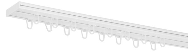 Dekodum Stropní kolejnice z PVC dvouřadá bílá Délka: 150 cm, Typ přichycení: žabky