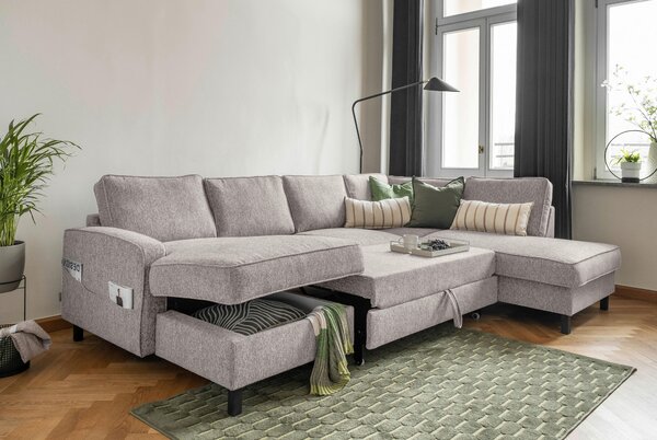 SEDACÍ SOUPRAVA, textil, šedobílá MID.YOU - Sedací soupravy, Online Only