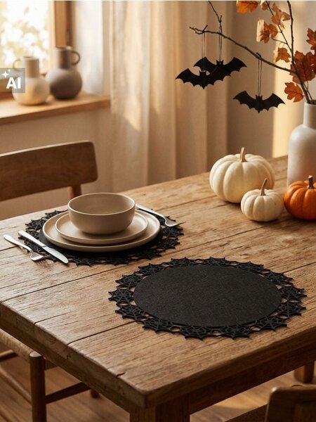 Sinsay - Prostírání na stůl s halloweenským motivem 2 ks - černá