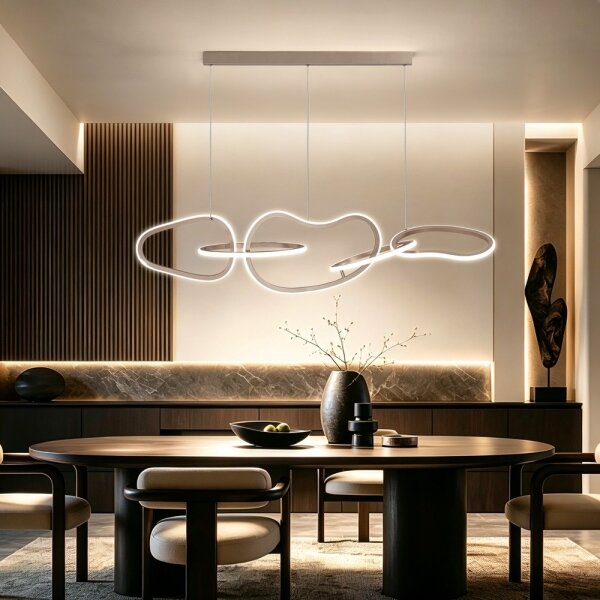 BRILAGI - LED Stmív. lustr na lanku SIGNATURE LED/80W/230V 120x25 cm béžová + DO