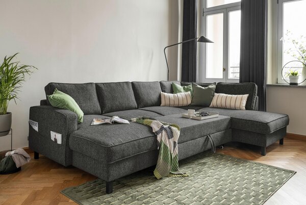 SEDACÍ SOUPRAVA, textil, tmavě šedá MID.YOU - Sedací soupravy, Online Only