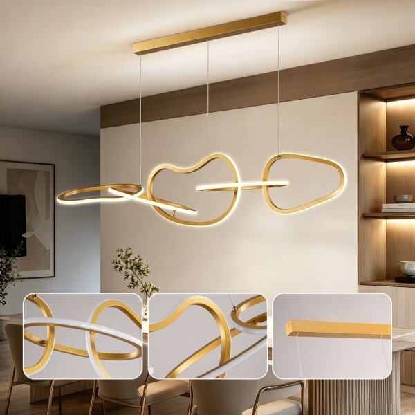 BRILAGI - LED Stmív. lustr na lanku SIGNATURE LED/80W/230V 120x25 cm zlatá + DO