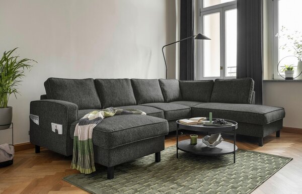 SEDACÍ SOUPRAVA, textil, tmavě šedá MID.YOU - Sedací soupravy, Online Only