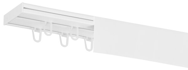 Dekodum Stropní kolejnice z PVC dvouřadá bílá s krytem Délka: 400 cm, Typ přichycení: háčky