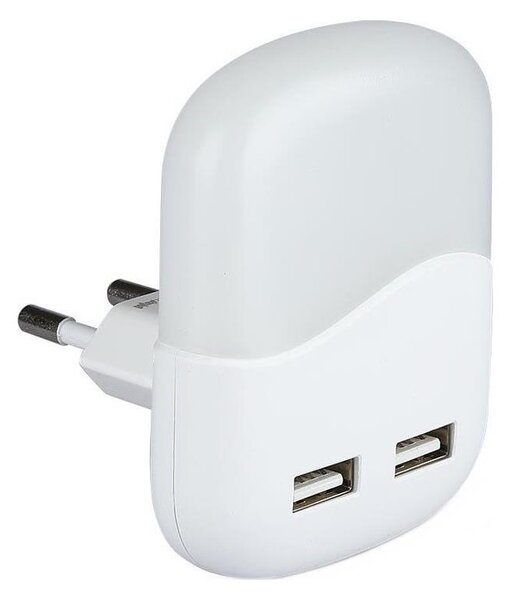 LED Noční světlo se senzorem soumraku do zásuvky 2xUSB LED/0,45W/230V 3000K