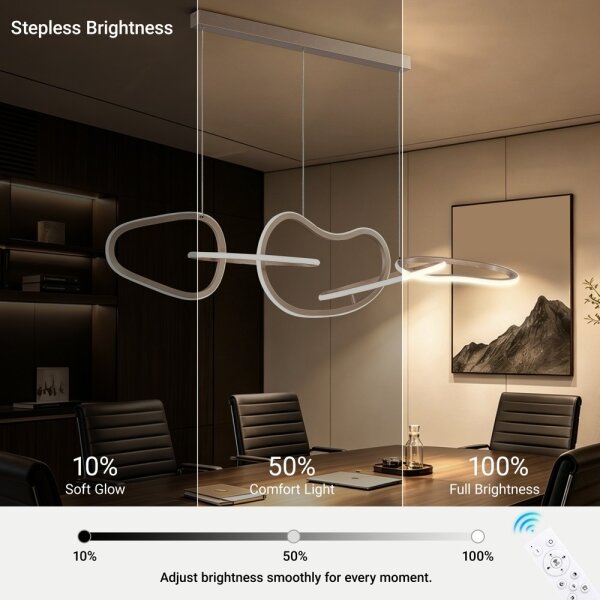 BRILAGI - LED Stmív. lustr na lanku SIGNATURE LED/80W/230V 120x25 cm béžová + DO