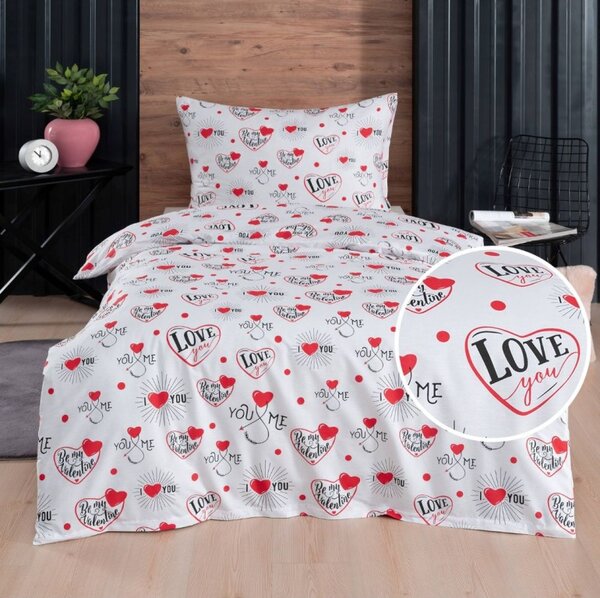 Povlečení bavlněné Valentýn EMI, Standardní set jednolůžko obsahuje 1x 140x200 + 1x 70x90