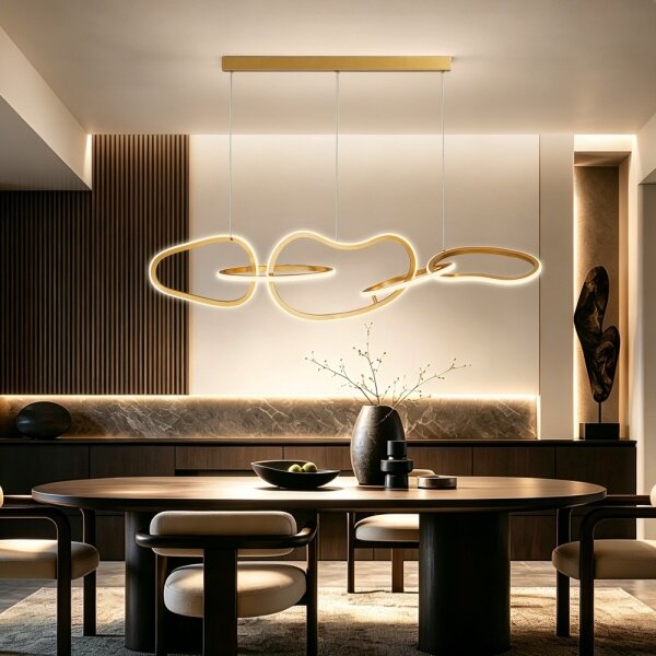 BRILAGI - LED Stmív. lustr na lanku SIGNATURE LED/80W/230V 120x25 cm zlatá + DO
