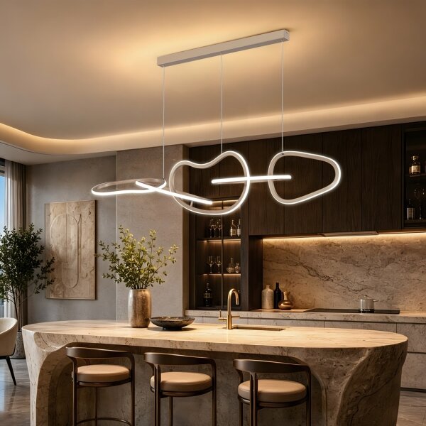 BRILAGI - LED Stmív. lustr na lanku SIGNATURE LED/80W/230V 120x25 cm béžová + DO