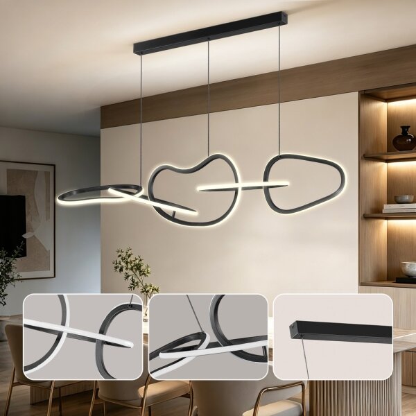 BRILAGI - LED Stmív. lustr na lanku SIGNATURE LED/80W/230V 120x25 cm černá + DO