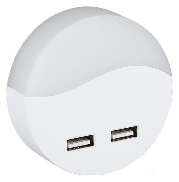 LED Noční světlo se senzorem soumraku do zásuvky 2xUSB LED/0,45W/230V 3000K