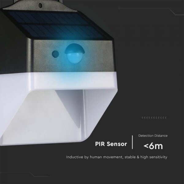 LED Solární nástěnné svítidlo se senzorem LED/2W/3,7V 4000K IP65 1200 mAh