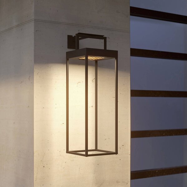 Lucande LED solární světlo Lynzy, 58 cm, černá, kov, IP65, stmívatelný, Černá, Hliník, Moderní