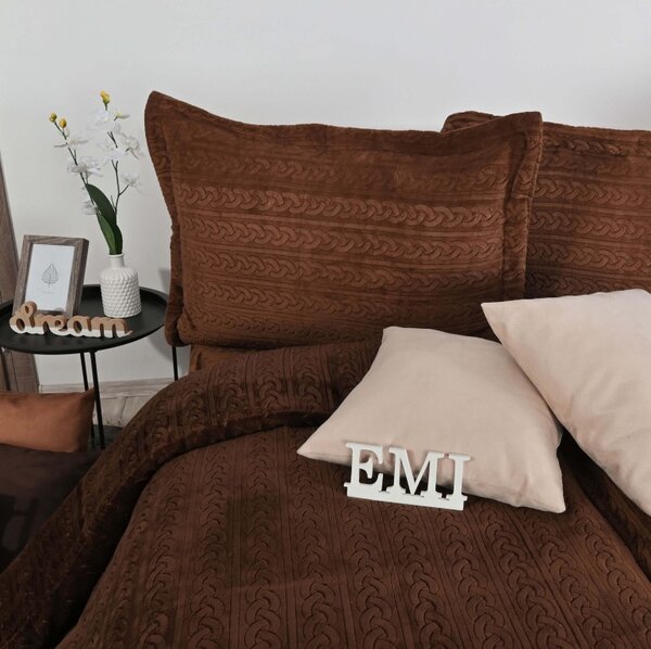 Povlečení z mikroplyše Banu hnědé EMI, Standardní set jednolůžko obsahuje 1x 140x200 + 1x 70x90