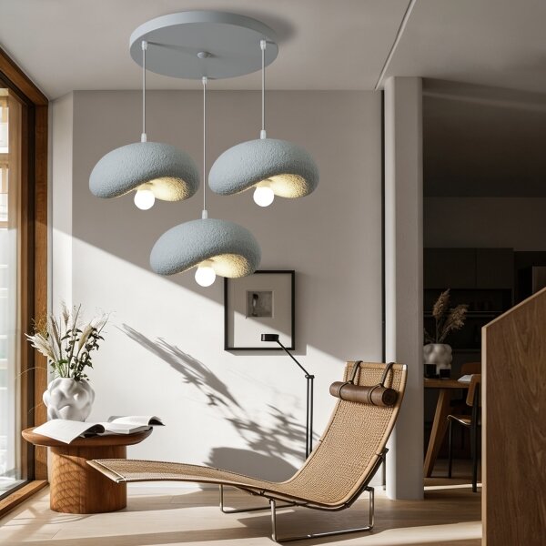 BRILAGI - Lustr na lanku WABI SABI 3xE27/60W/230V šedá