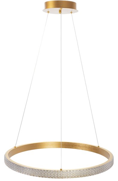 Toolight Toolight, LED křišťálové závěsné svítidlo 60x60 cm APP1203-CP, zlatá, OSW-04592