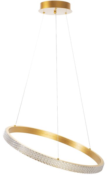 Toolight Toolight, LED křišťálové závěsné svítidlo 60x60 cm APP1203-CP, zlatá, OSW-04592