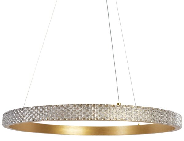 Toolight Toolight, LED křišťálové závěsné svítidlo 60x60 cm APP1203-CP, zlatá, OSW-04592