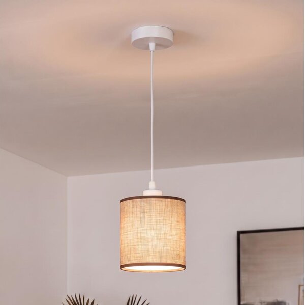 BRILAGI - LED Lustr na lanku NUBILA 1xE27/60W/230V pr. 14 cm bílá/hnědá