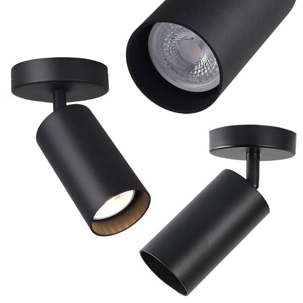 Toolight, bodové nástěnné/stropní svítidlo 1xGU10 APP1244-1C, černá matná, OSW-40099