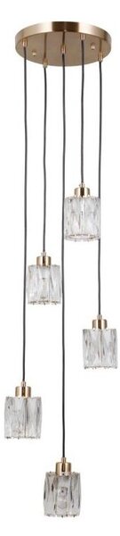 ITALUX PND-40813-5R-HBR - Lustr na lanku TORNO 5xE14/40W/230V zlatá