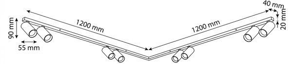 Brilagi - Bodové svítidlo SELE LONG 8xGU10/30W/230V černá