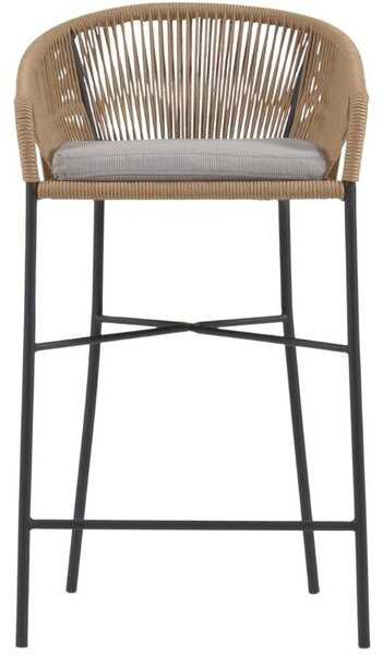 Béžová pletená barová židle Kave Home Yanet 80 cm