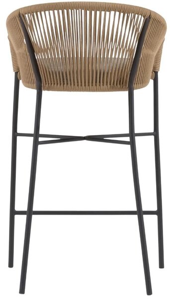 Béžová pletená barová židle Kave Home Yanet 80 cm