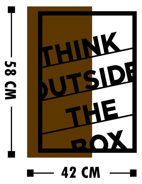 ASIR Nástěnná dekorace dřevo THINK OUTSIDE THE BOX 42 x 58 cm