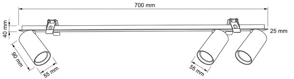 Brilagi - Podhledové svítidlo SELE 3xGU10/30W/230V černá